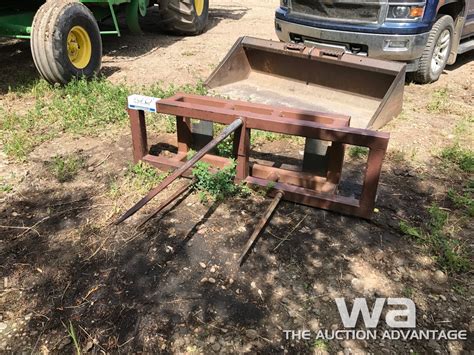 bale spear old style skid steer|used skid steer hay spear.